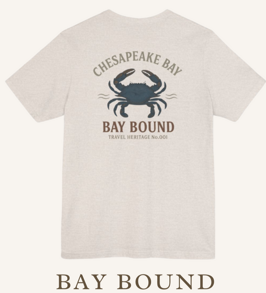 Bay Bound Crab Tee Chesapeake Bay Shirt Blue Crab Graphic T-Shirt Trini Skies