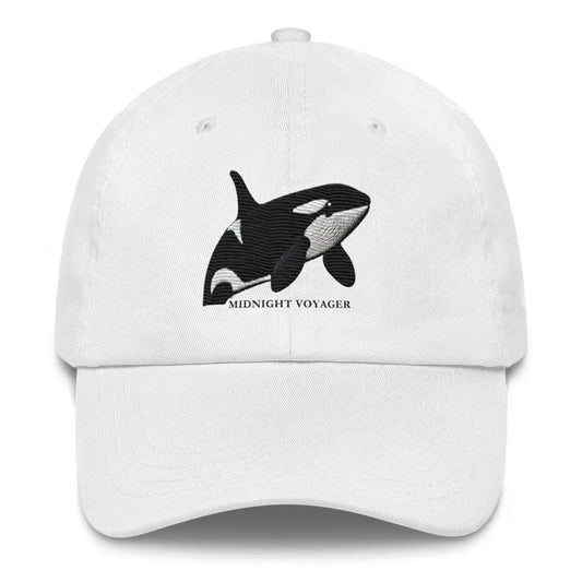 Orca Whale Midnight Voyager Dad Hat Dive into Adventure with Style - WHITE / UNISEX / ADULT - Hats white baseball cap
