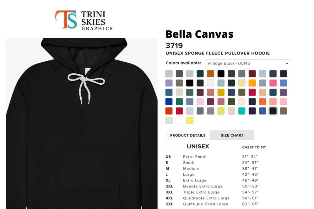 Oshino Hakkai Japan pagoda graphic black hoodie with size chart