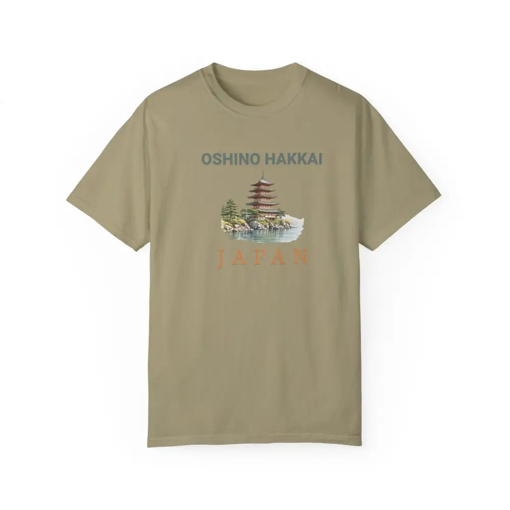 Oshino Hakkai Japan pagoda graphic tee in premium comfort colors
