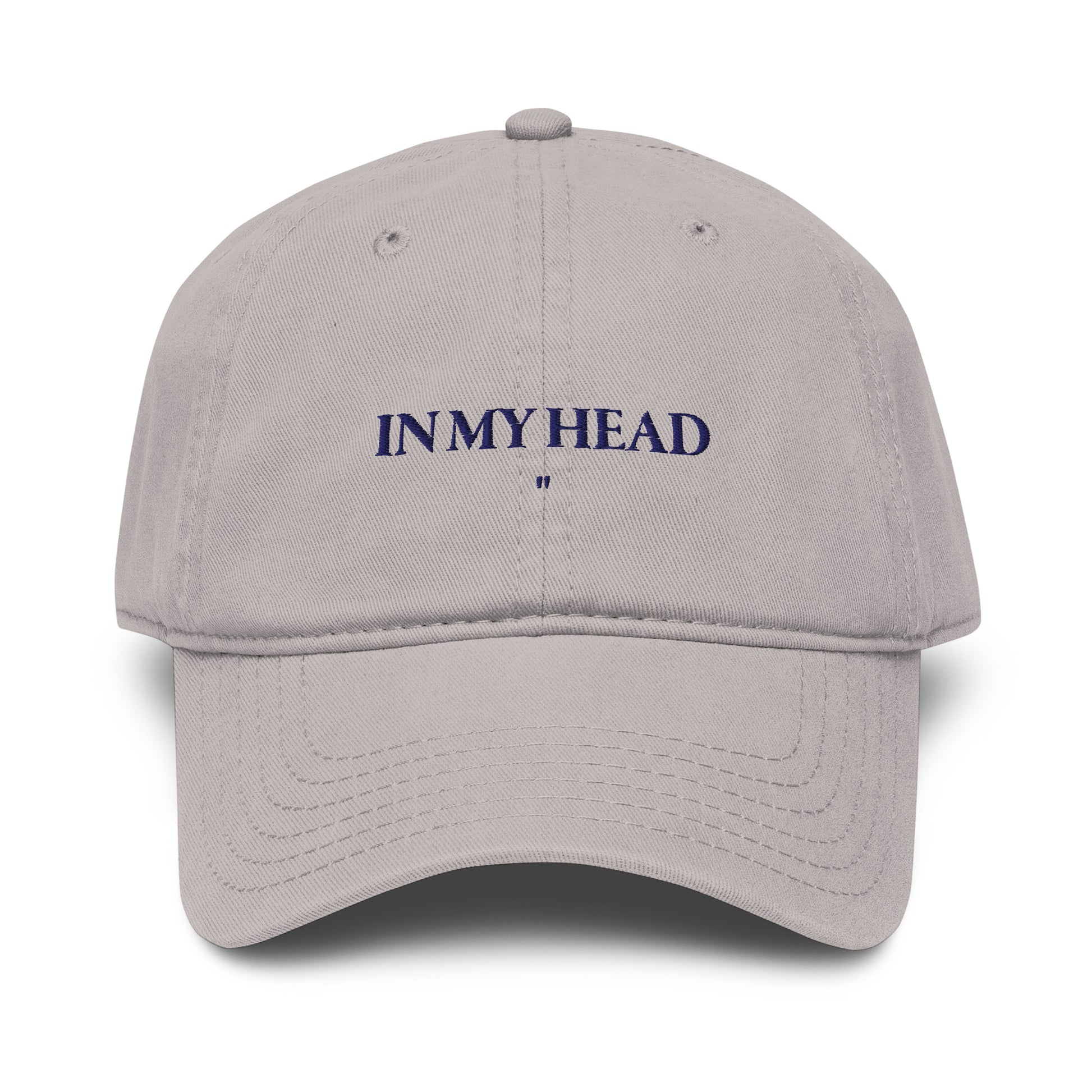 Light gray IN MY HEAD embroidered cotton baseball cap