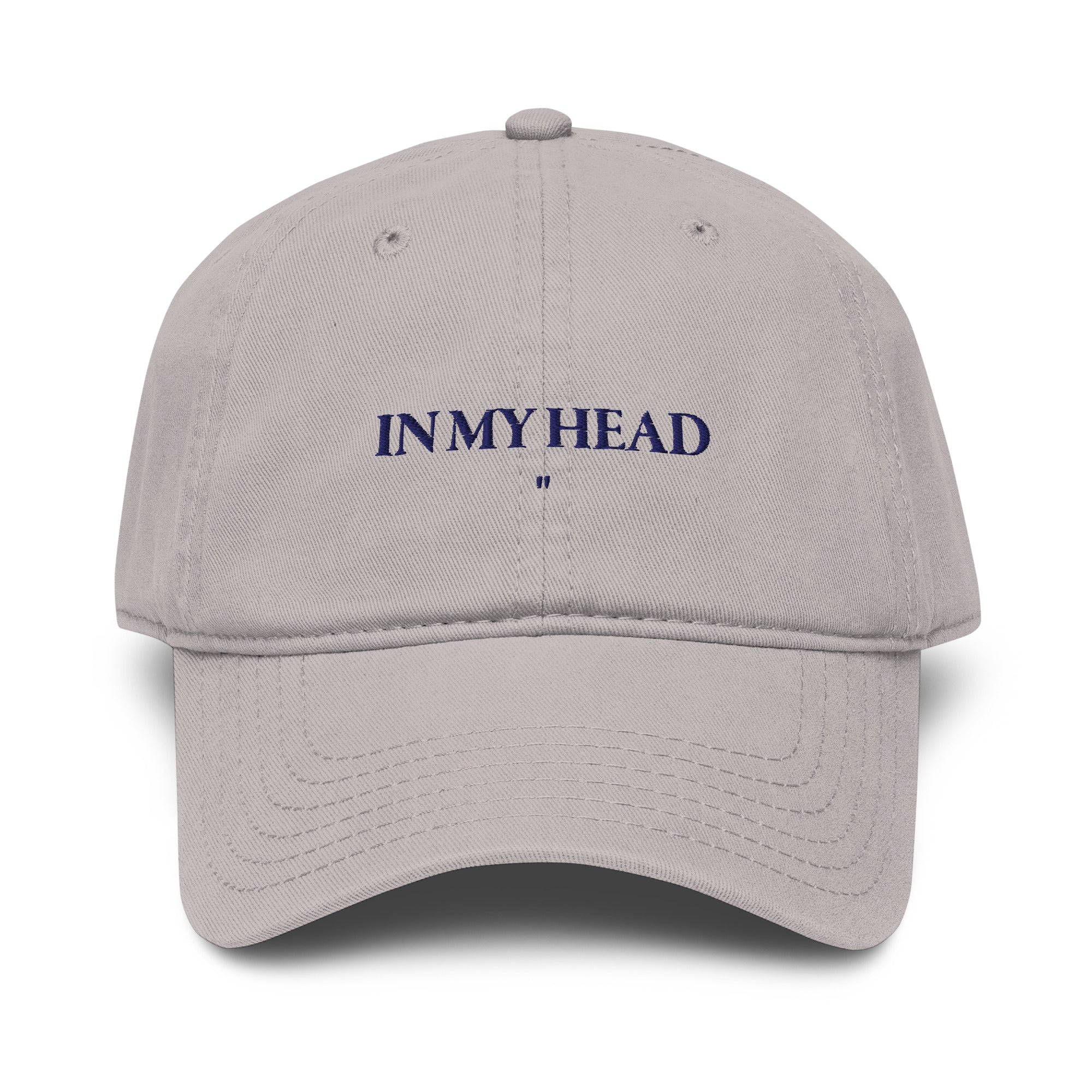 Light gray IN MY HEAD embroidered cotton baseball cap