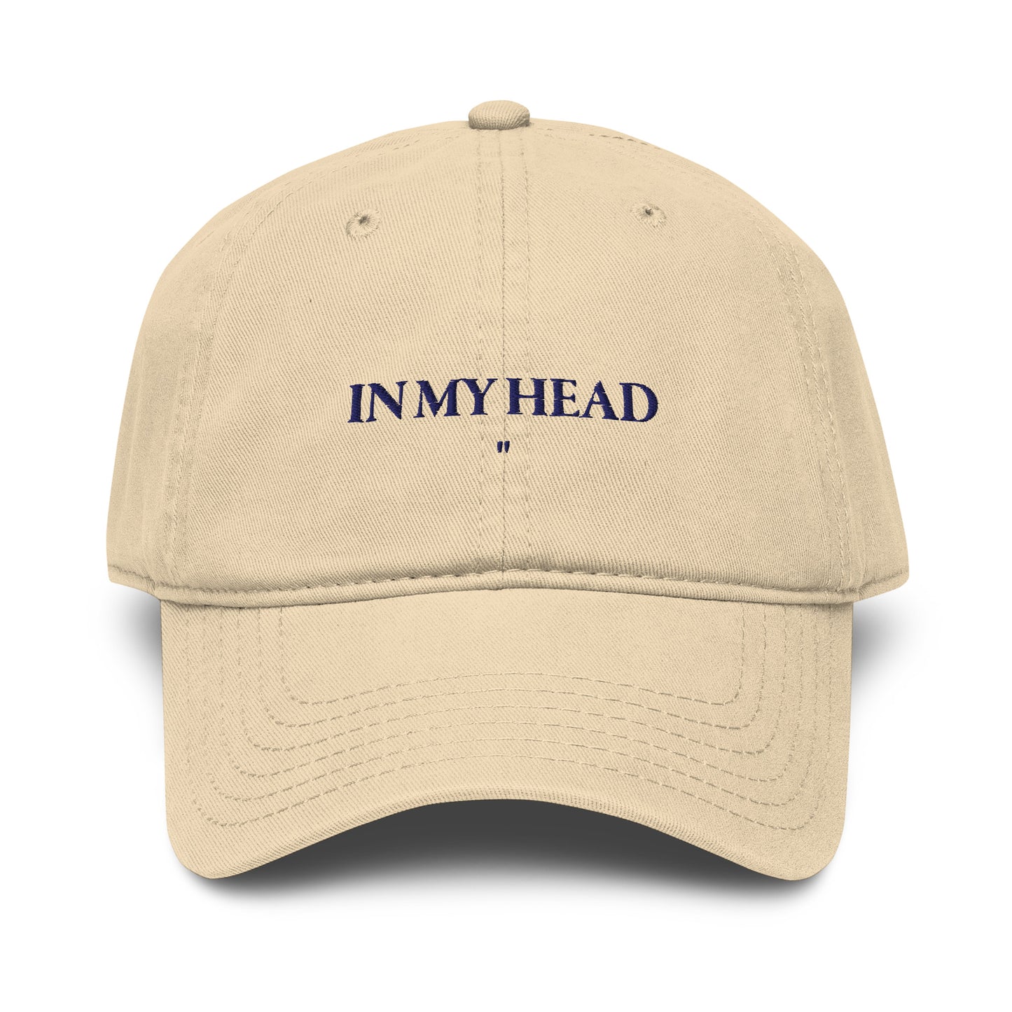 Khaki IN MY HEAD Embroidered Cotton Cap with adjustable strap