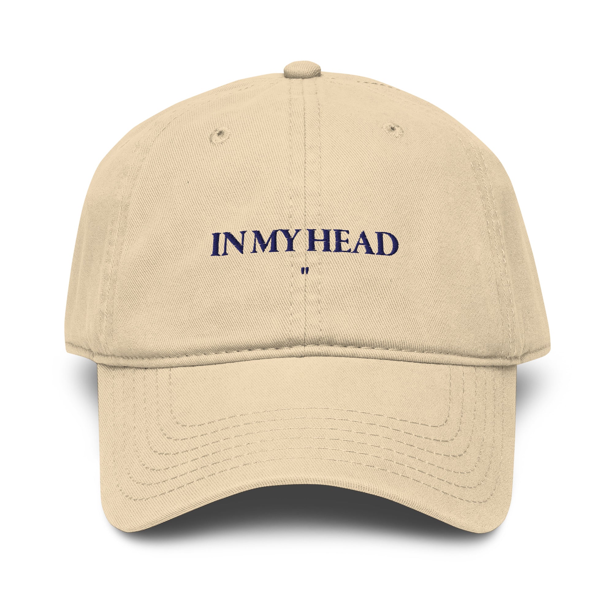 Khaki IN MY HEAD Embroidered Cotton Cap with adjustable strap
