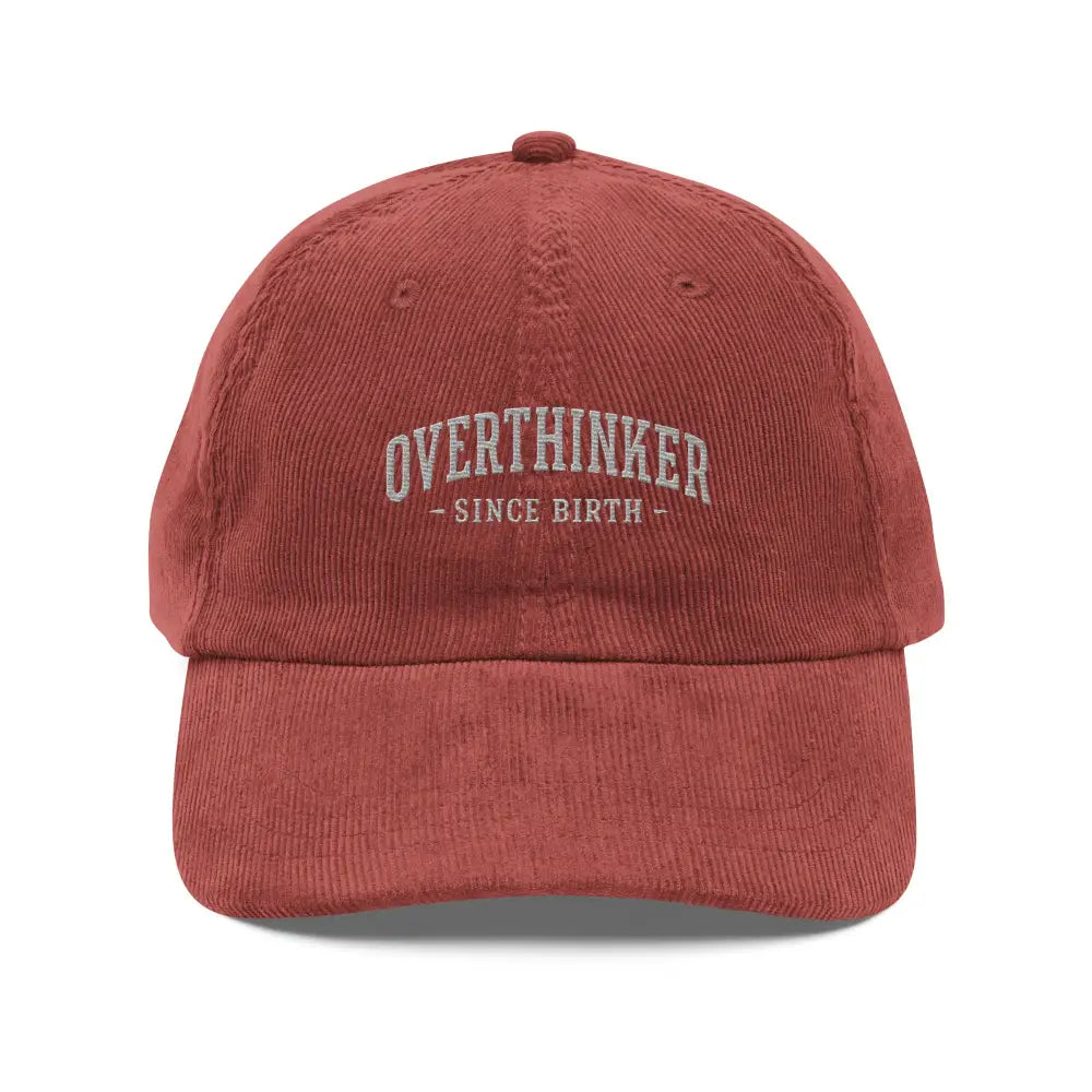 Red Trini Skies Overthinker Embroidered Corduroy Cap