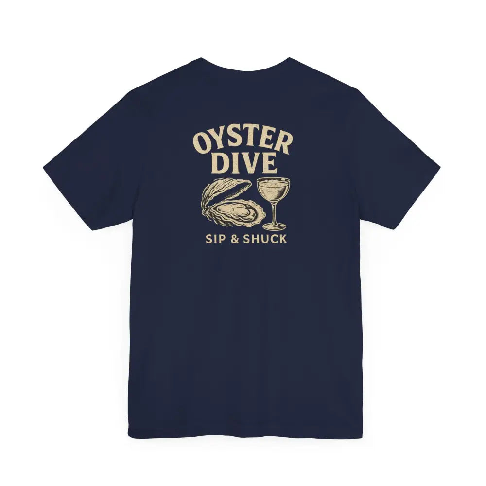 Oyster Dive graphic tee in dark blue from Trini Skies Supply