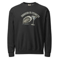 Black coastal crewneck sweatshirt with oysters and martinis design