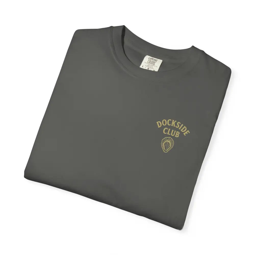 Folded Dockside Club Comfort Colors Tee with graphic