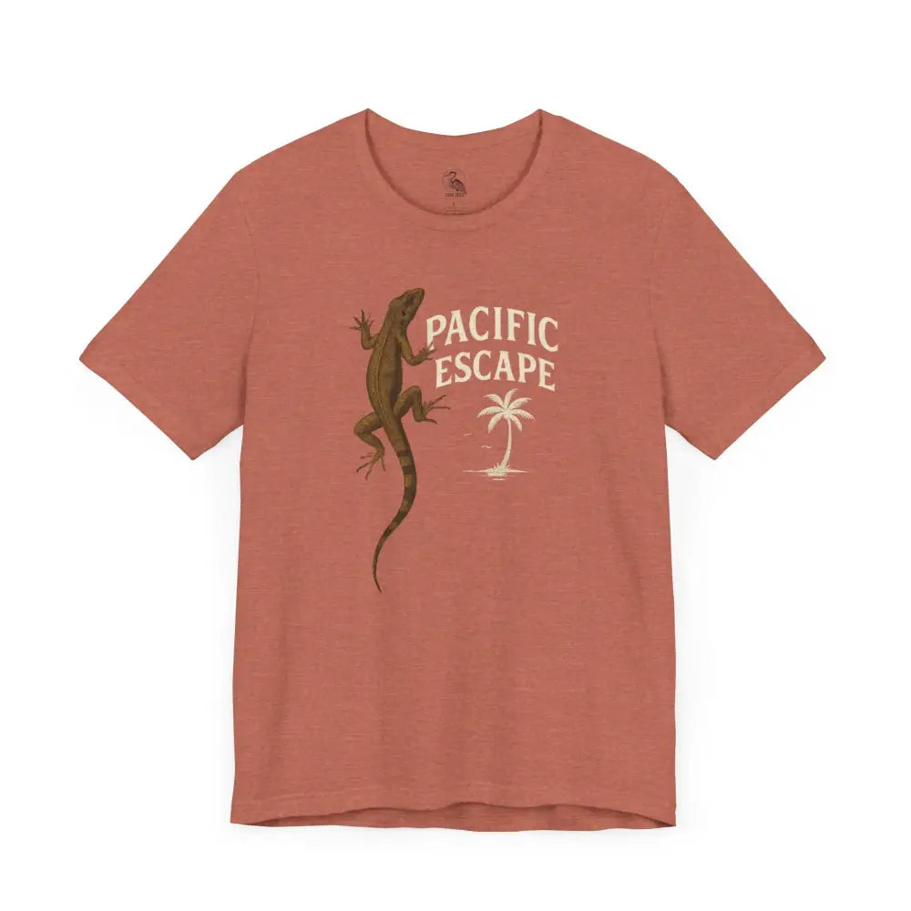 Coral Pacific Escape Lizard Adventure Tee by Trini Skies