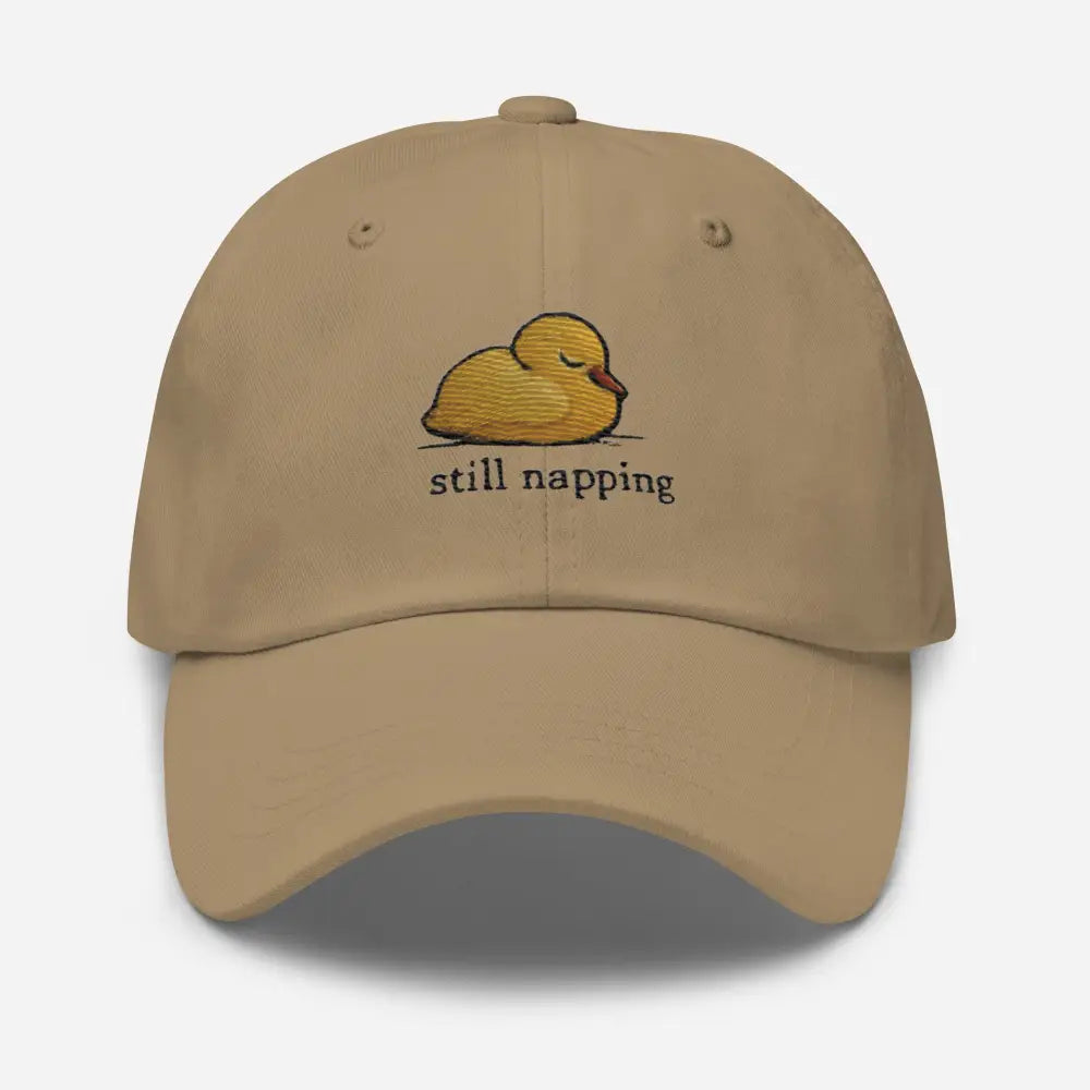 Trini Skies peaceful sleeping duckling embroidered corduroy dad hat