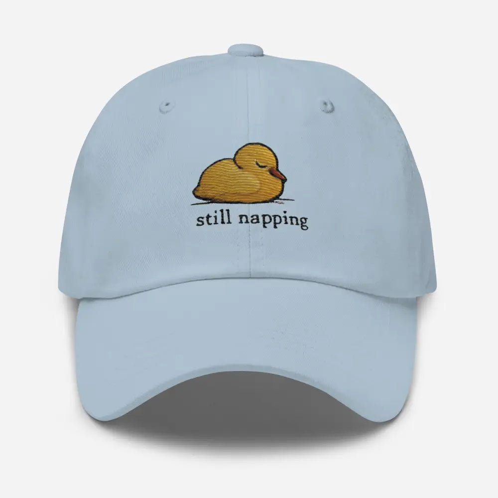 Trini Skies peaceful sleeping duckling embroidered corduroy dad hat