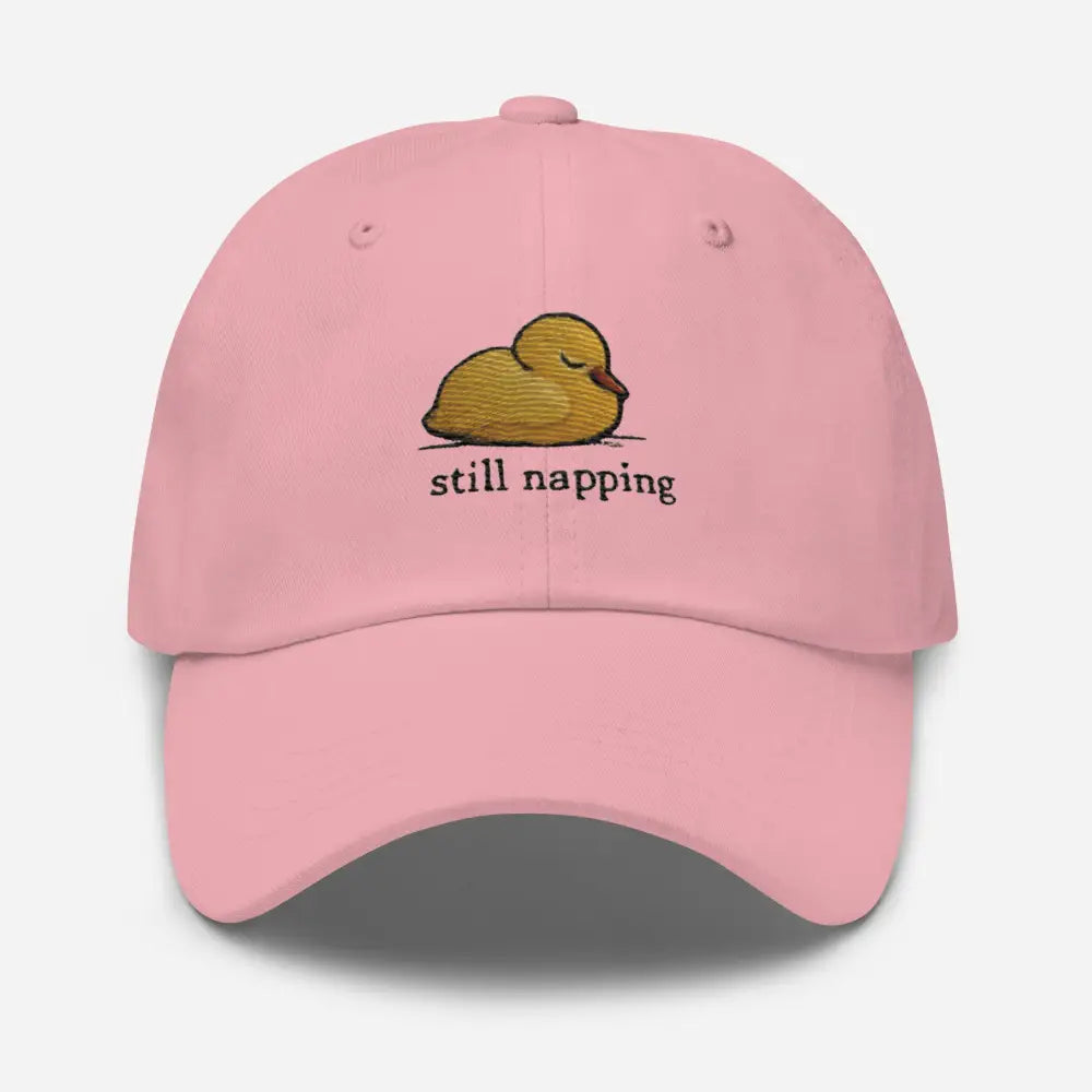 Peaceful sleeping duckling embroidered corduroy dad hat by Trini Skies