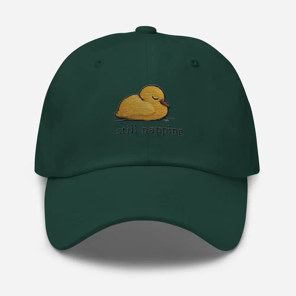 Trini Skies peaceful sleeping duckling embroidered corduroy dad hat