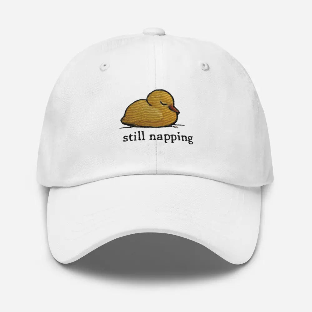 Trini Skies peaceful sleeping duckling embroidered corduroy dad hat