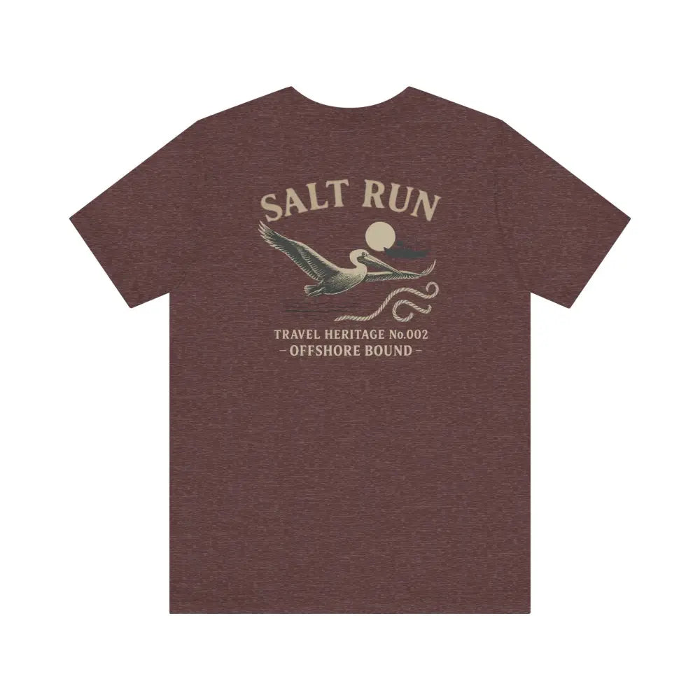 Maroon Salt Run Vintage Pelican Tee with Trini Skies Graphic