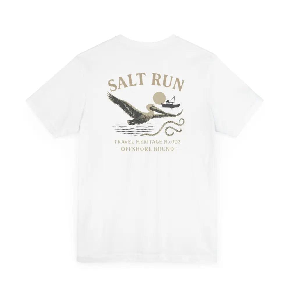 White Salt Run Vintage Pelican Graphic T-Shirt with Trini Skies Print