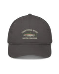 Personalized rainbow trout hat with custom fishing location Chattooga River South Carolina
