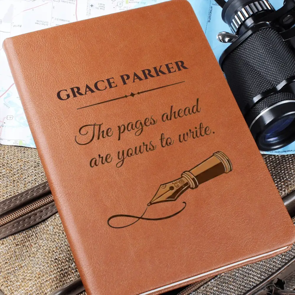Personalized Pages Ahead Journal with Engraved Fountain Pen