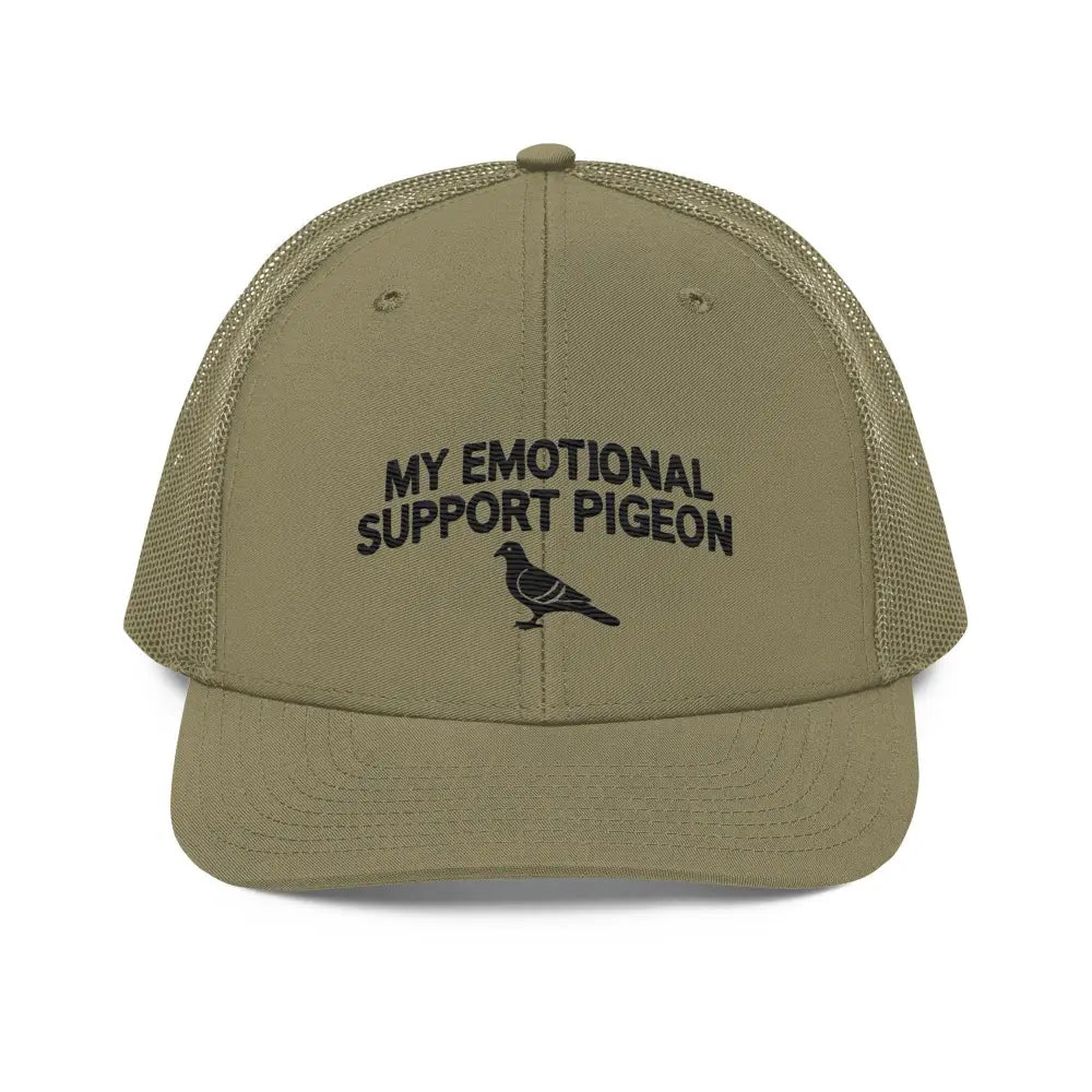 Trini Skies olive green support pigeon truck embroidered corduroy cap