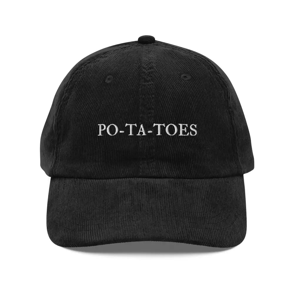 Vintage corduroy cap with PO-TA-TOES embroidery by Trini Skies
