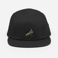 Black Praying Mantis Embroidered Five-Panel Cap by Trini Skies Supply