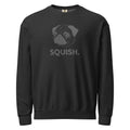 Black pug face sweatshirt with squish text, minimalist dog lover crewneck