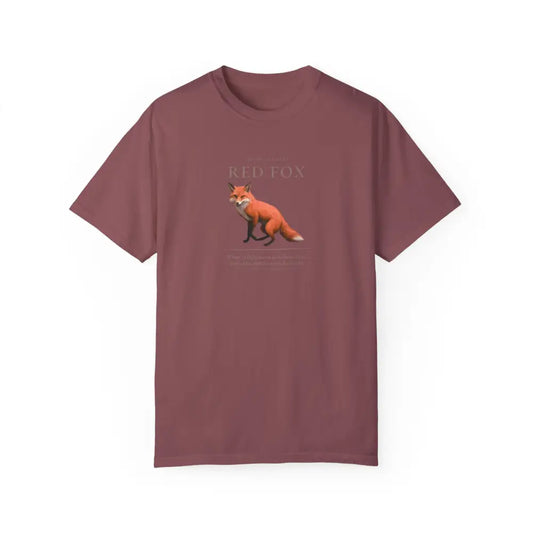 Maroon short-sleeve Red Fox Heritage Wilderness Graphic Tee with fox design