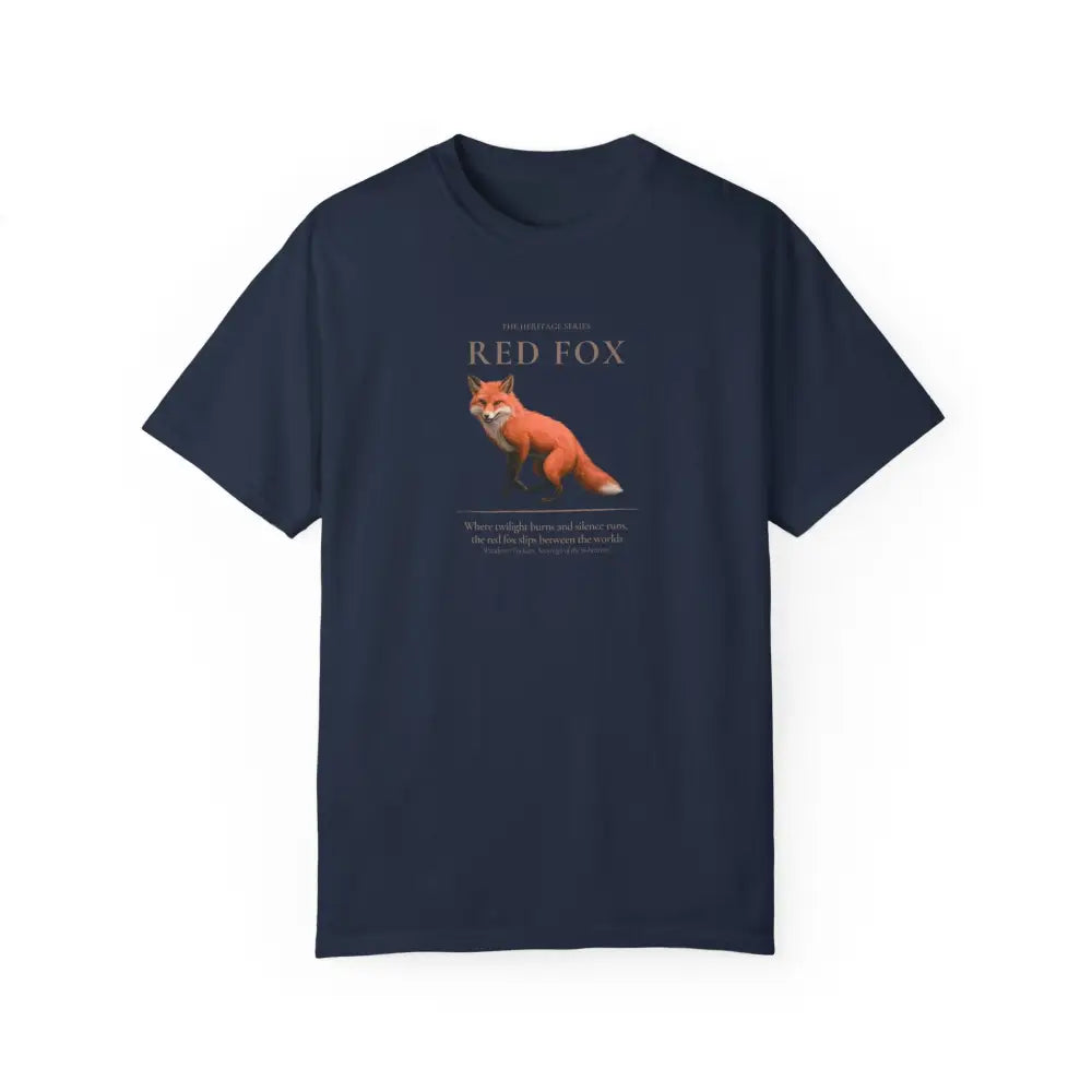 Navy blue Red Fox Heritage Wilderness Graphic Tee with fox print