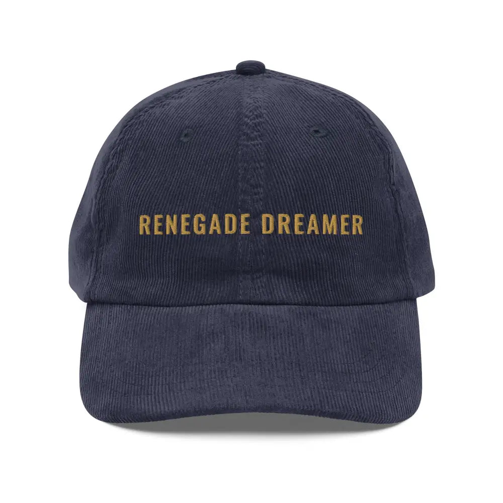 Navy blue Renegade Dreamer vintage corduroy cap by Trini Skies