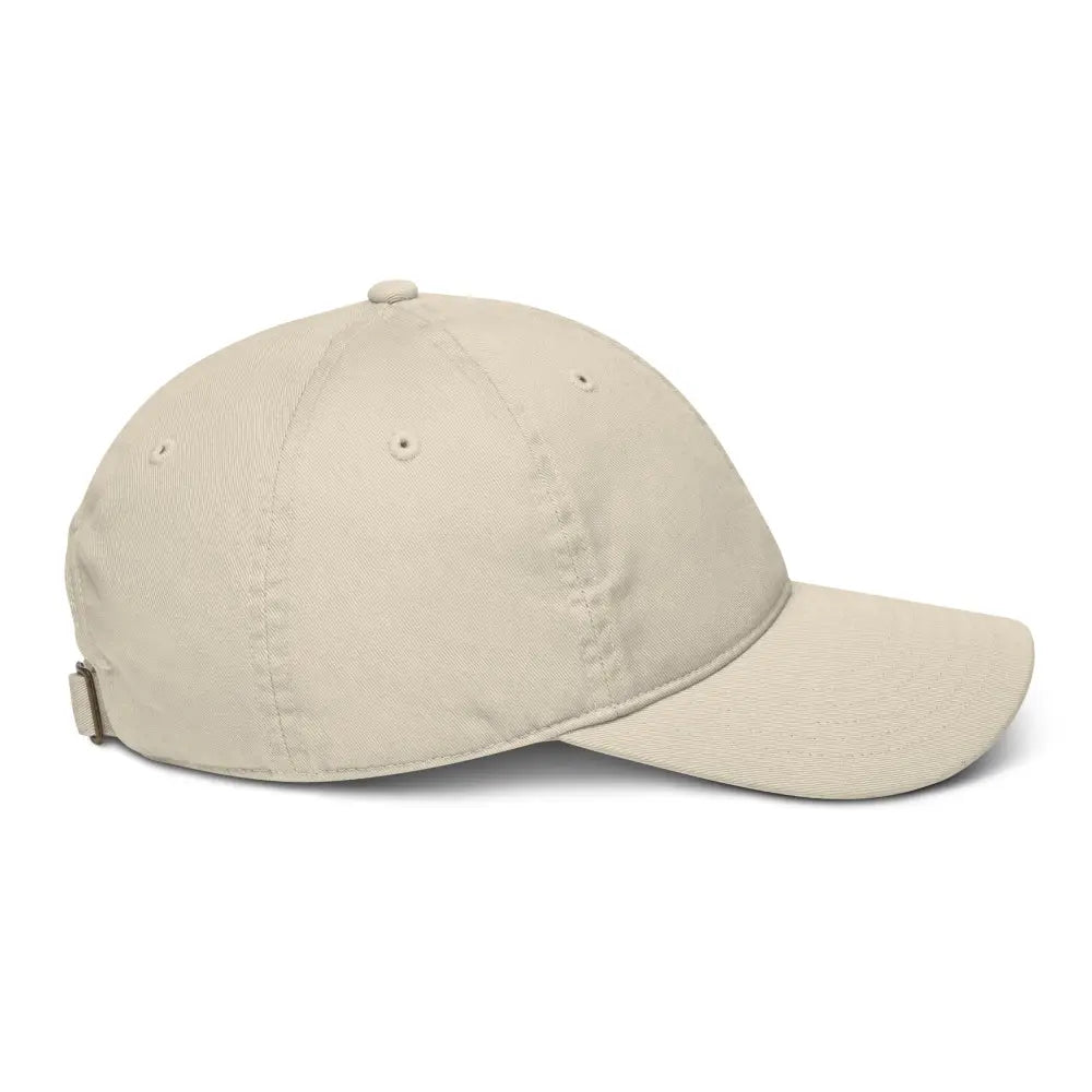 Safari Sips embroidered giraffe organic dad hat in light beige