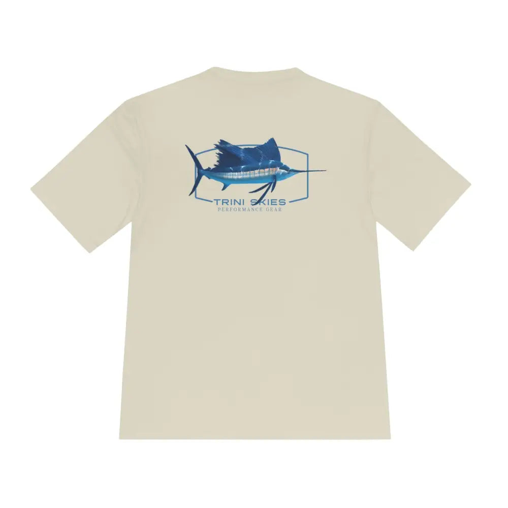 Sailfish performance shirt with UV-protection and dynamic sailfish graphic