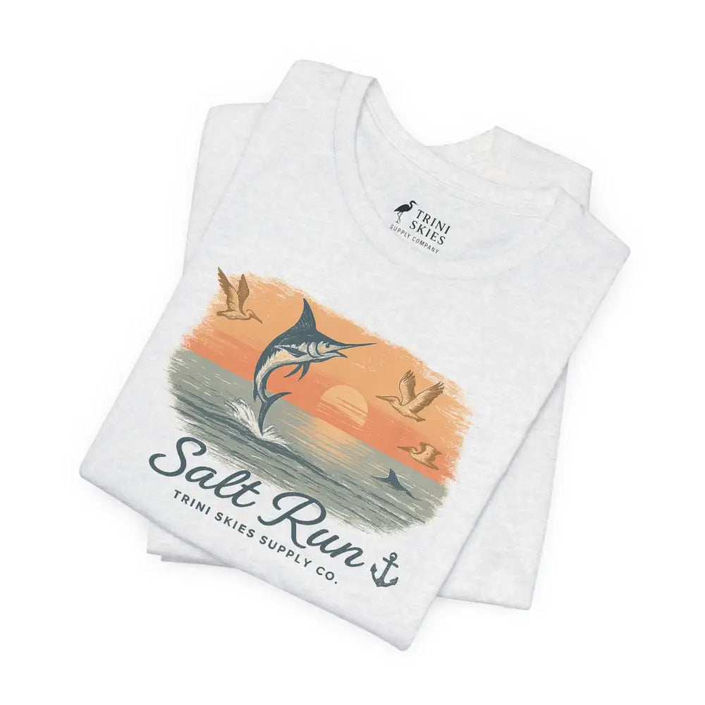 Salt Run Legacy Marlin graphic tee in Bella+Canvas white t-shirt