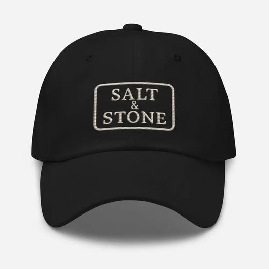 Trini Skies Supply Yupoong 6245CM unstructured embroidered dad cap with SALT & STONE text