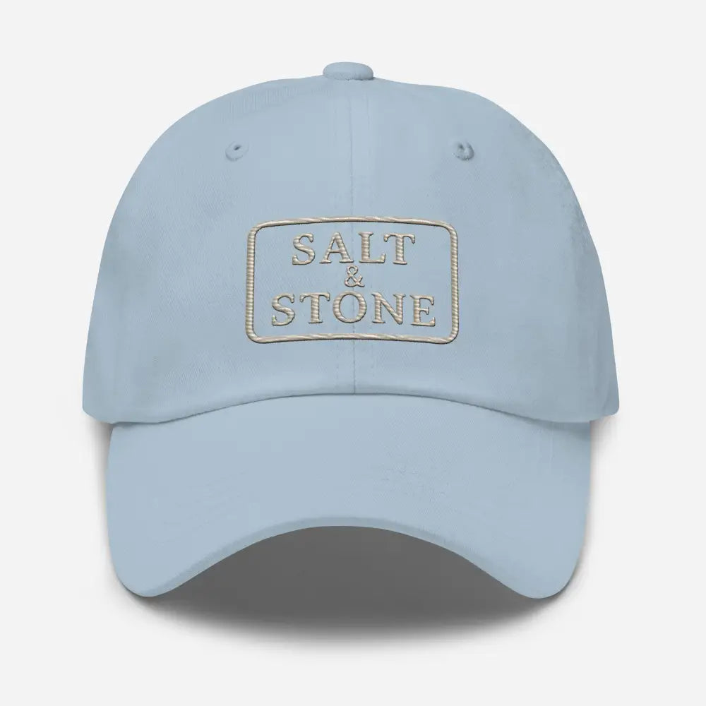 Light blue Yupoong 6245CM unstructured embroidered dad cap from Trini Skies Supply