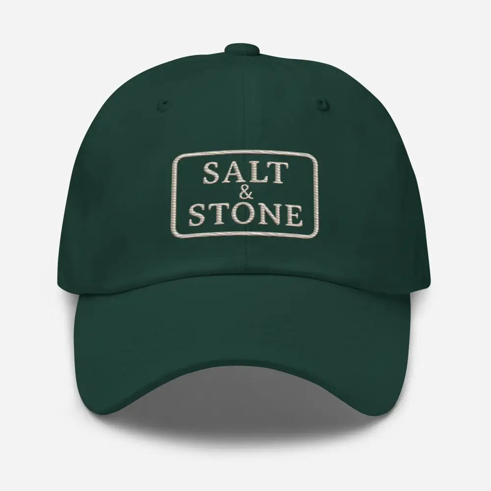Dark green Yupoong 6245CM unstructured embroidered Salt & Stone dad cap