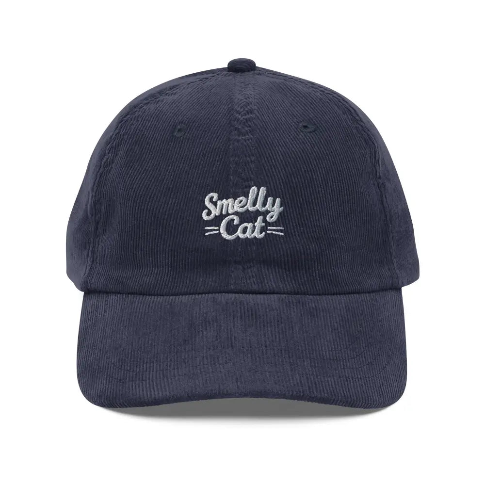 Smelly Cat embroidered vintage corduroy cap by Trini Skies