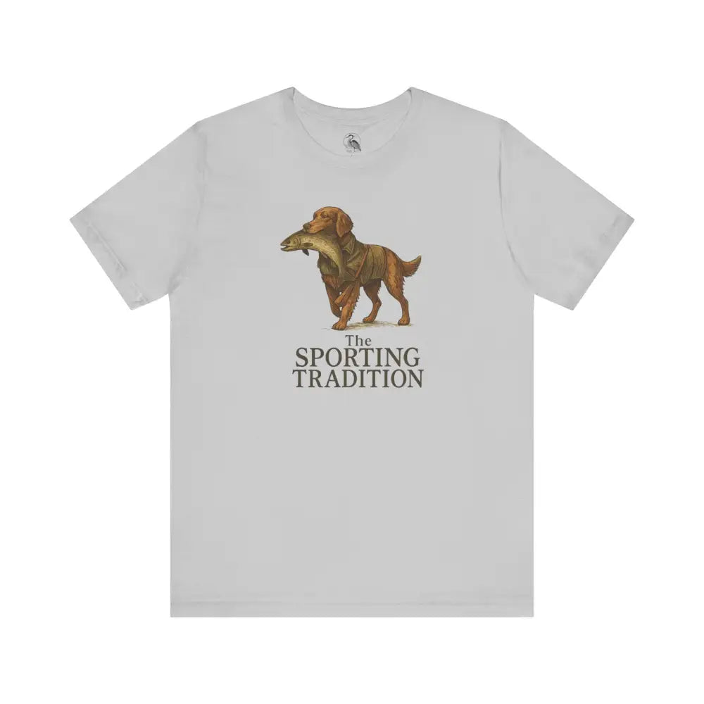 Sporting Tradition Golden Retriever Vintage T-Shirt with brown dog and fish