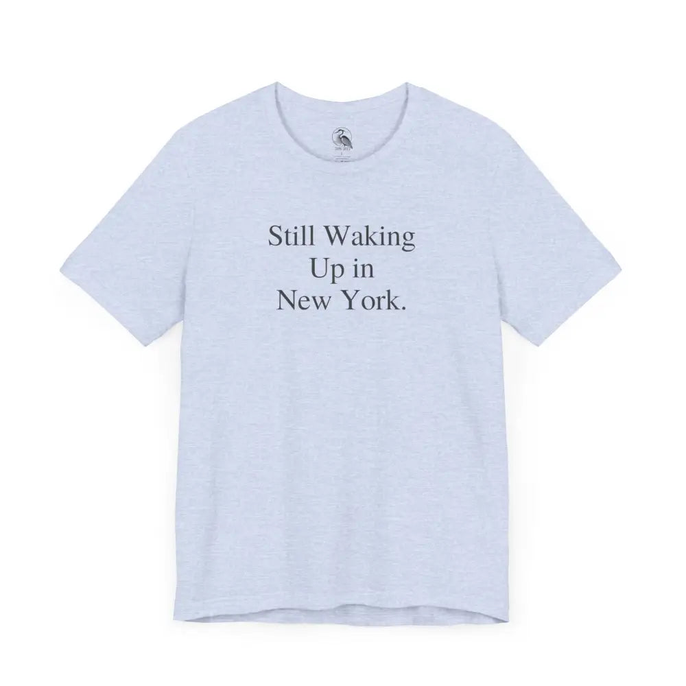 Light blue minimalist Bella Canvas NYC York tee shirt