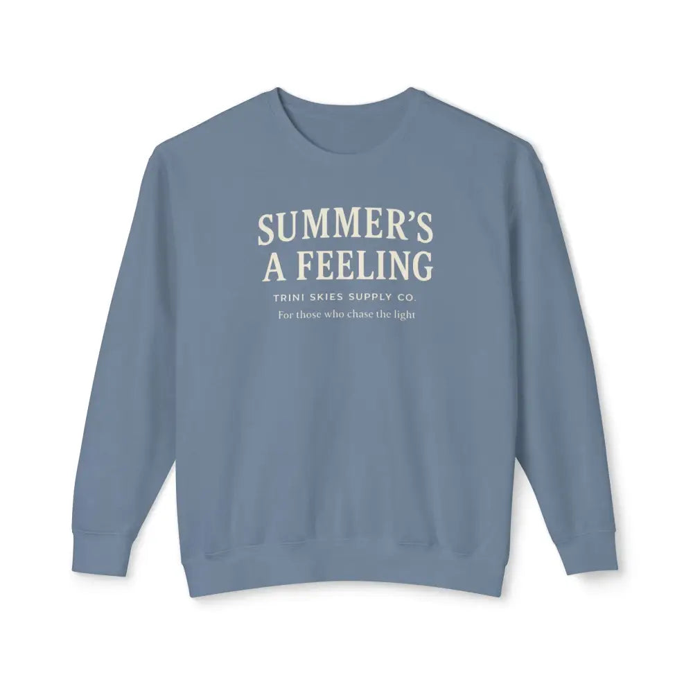 Blue Summer’s a Feeling Coastal Graphic Crewneck Sweatshirt