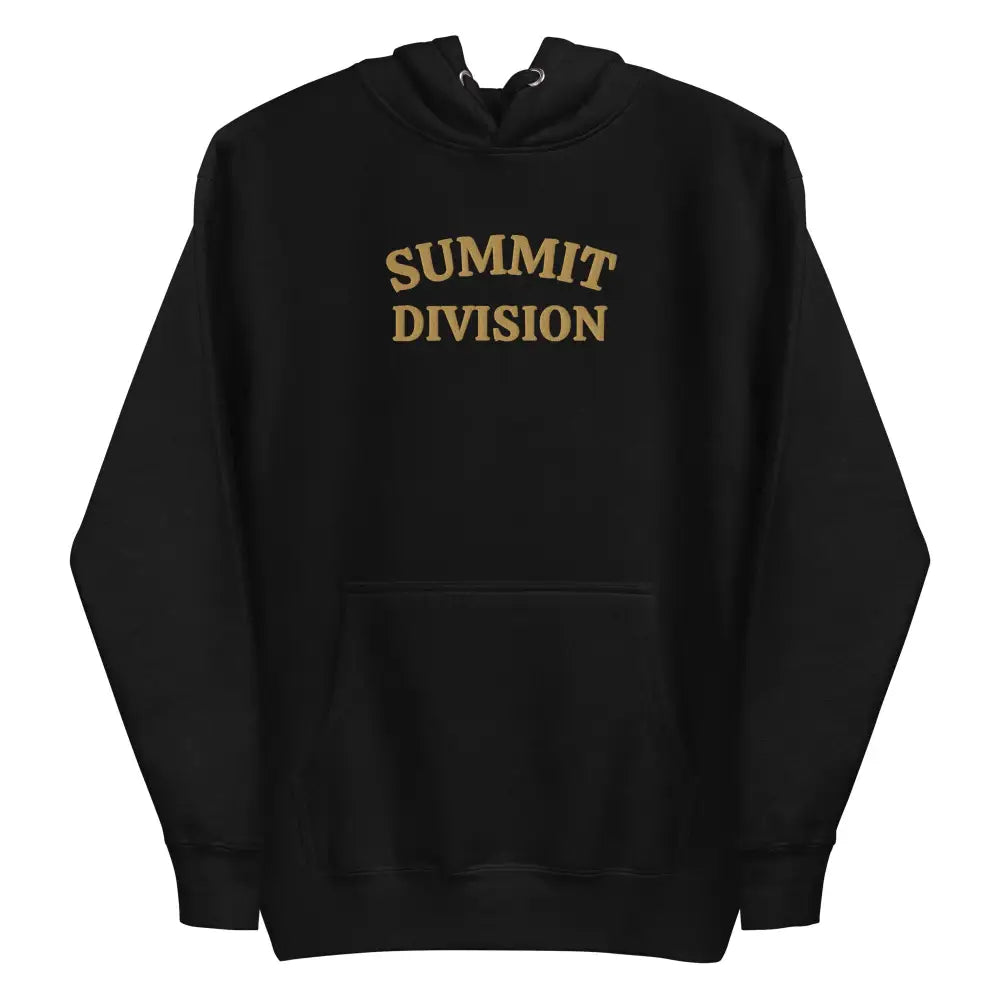 Black Trini Skies Supply Summit Division embroidered hoodie in gold