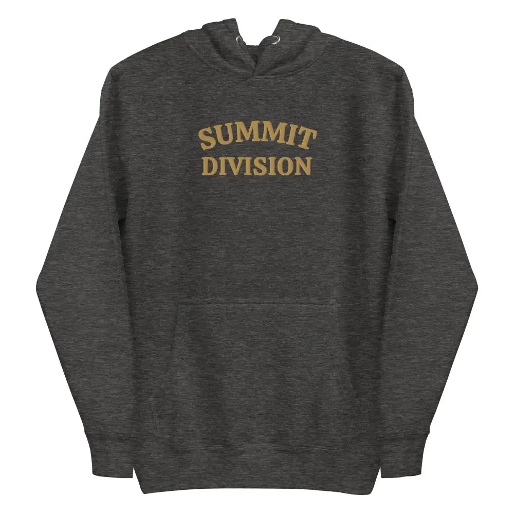Dark gray Summit Division embroidered hoodie from Trini Skies Supply