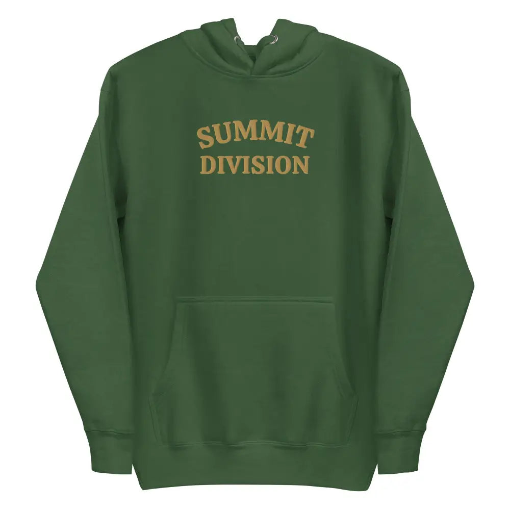 Forest green Summit Division embroidered hoodie with kangaroo pocket