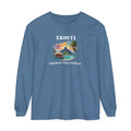 Blue Tahiti French Polynesia t-shirt with tropical vacation beach graphic
