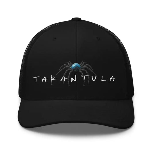 Tarantula Embroidered Trucker Hat Nature-Inspired Cap - Black - black trucker hat blue-bodied spider 1