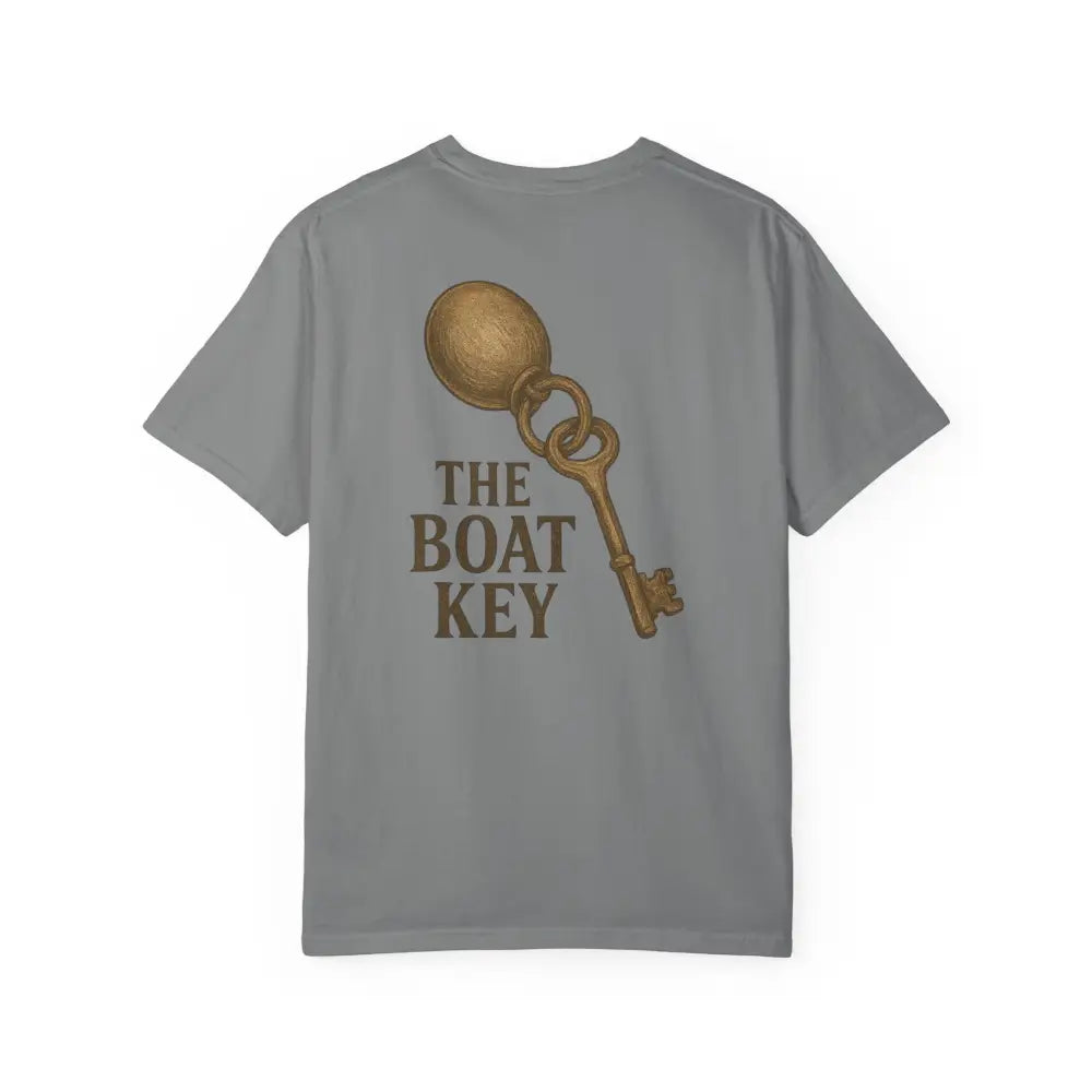 Gray Boat Key vintage-style tee with shirt graphic
