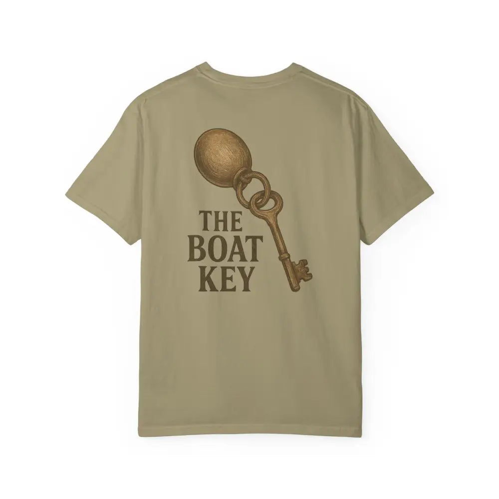 Khaki Boat Key Vintage-Style Tee with Vintage Key Design