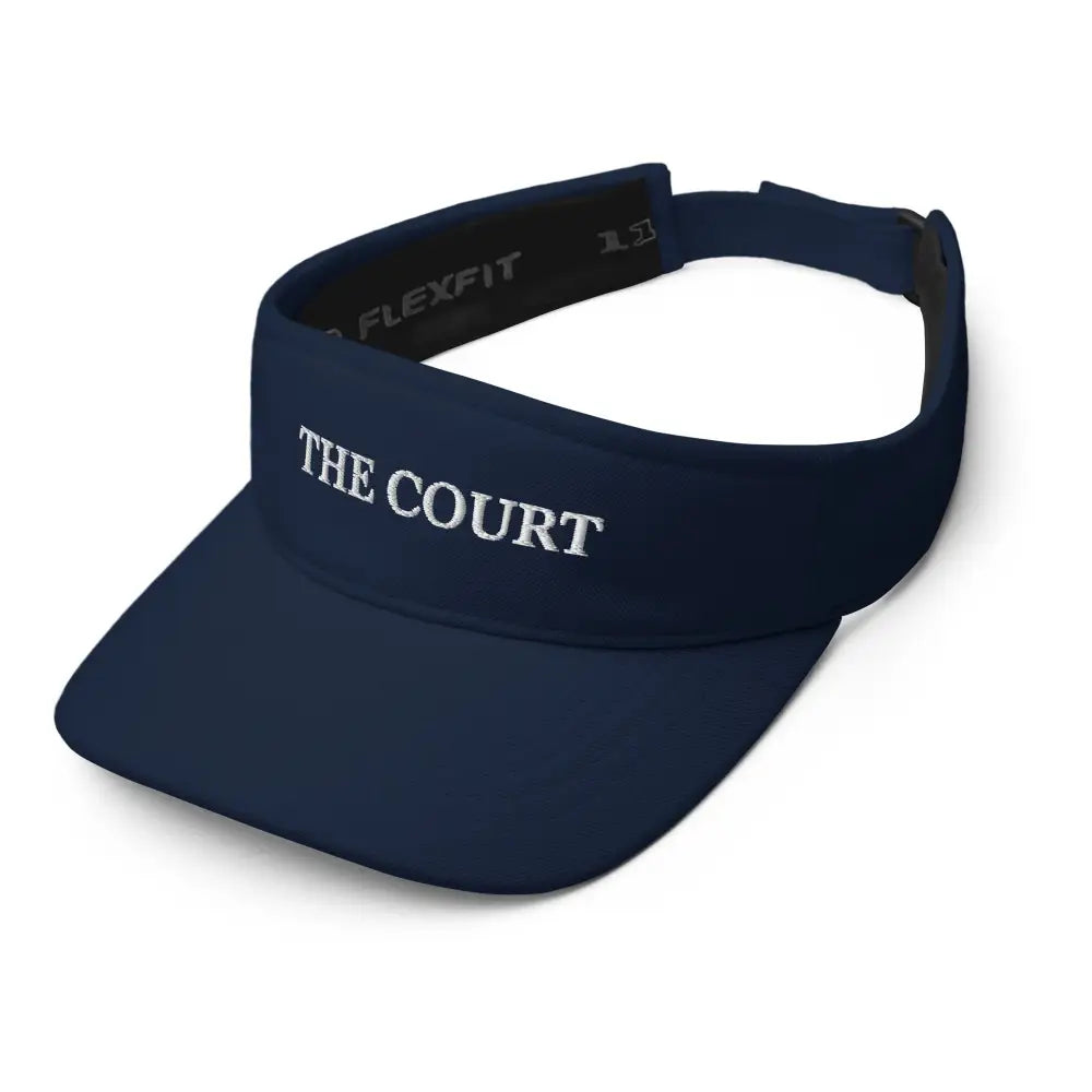 Navy blue Trini Skies court embroidered visor with THE COURT