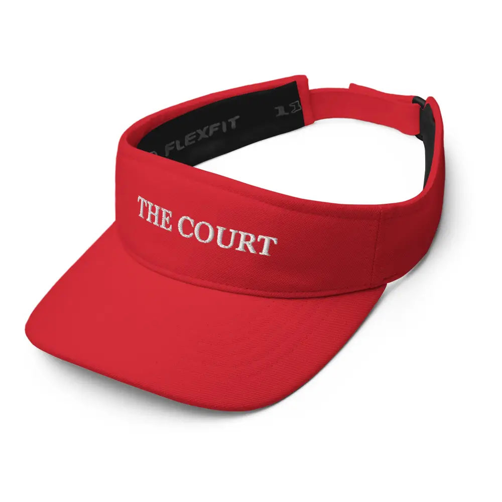 Red Trini Skies Court Embroidered Performance Visor with Adjustable Strap