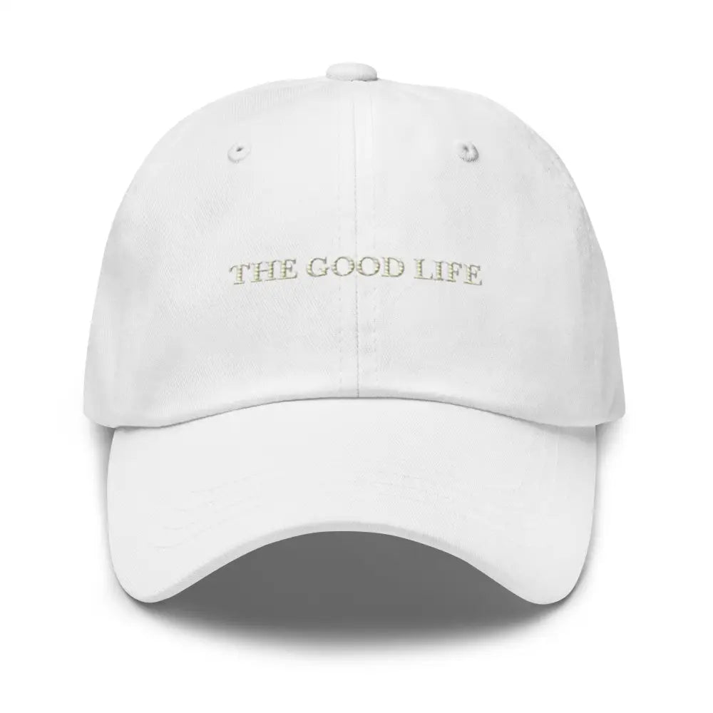 White Trini Skies embroidered dad hat on baseball cap