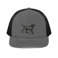Timeless Labrador Retriever embroidered trucker hat with black dog design